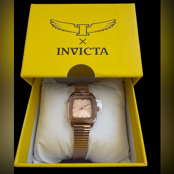 Invicta Rose Gold Rectangular Watch - Picture 2 of 2